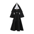 thumbnail image 2 of Disfraz de monja, ropa religiosa con cinturón, suministros para fiestas de Halloween, ropa de sacerdote XL, 2 of 9