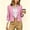 *Pink, variant on ClodeEU Women's Lapel Single Button 3/4 Sleeve Cropped Blazer,Lightweight Casual Work Jacket Beige,Women's Plus L