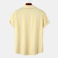 thumbnail image 5 of BLVB Button down Shirts for Men Stripe Lapel Short Sleeve Tops Casual Summer Beach Vacation Tees, 5 of 9