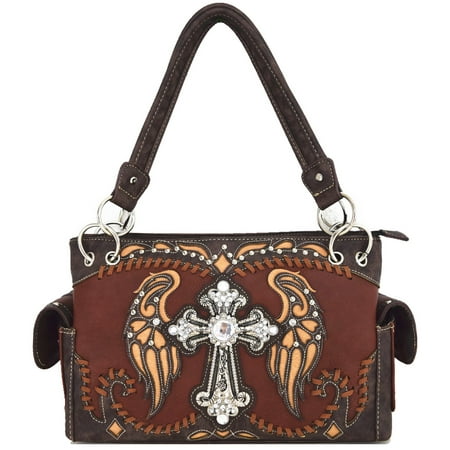 Blancho Bedding - Western Faux Leather Handbags Crossbody Dbrown - 0