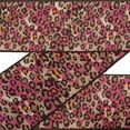 thumbnail image 1 of IBA Indianbeautifulart Pink Leopard Animal Skin Printed Ribbon&nbsp;Trim&nbsp;By 9 Yard Dupion Fabric Laces For Crafts Sewing Accessories 3 Inches, 1 of 1