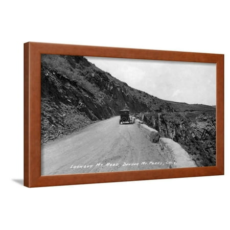 Lookout Framed Print Rocky Mt Nat'l Park, Colorado - Lookout Mountain Road with Model-T Framed Print Wall Art By Lantern Press ()
