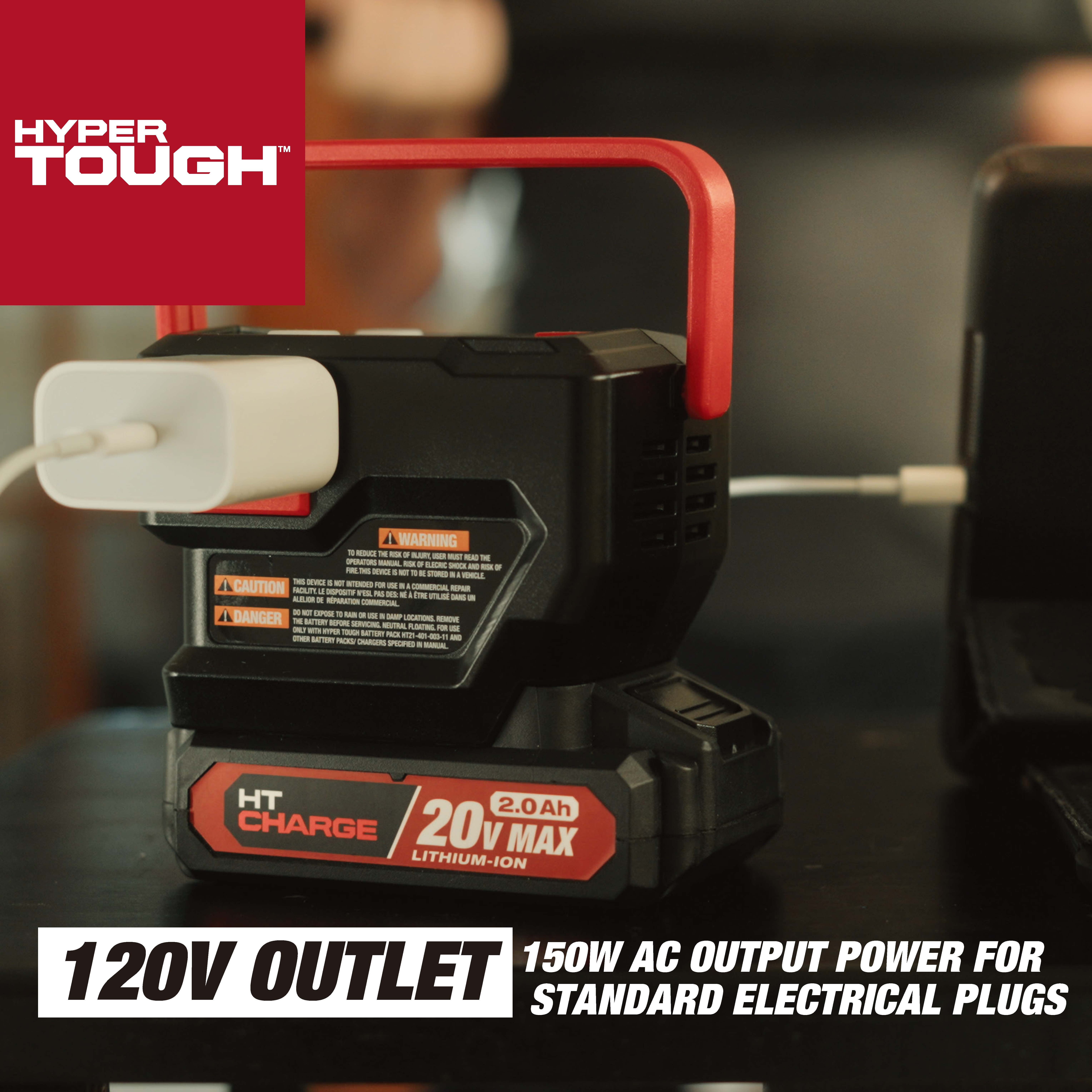 Hyper Tough 20V Power Source/Inverter, HT13-401-003-04, Battery Not Included