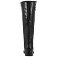 thumbnail image 2 of EASY SPIRIT Womens Black Zipper Accent Water Resistant Rhonda Round Toe Block Heel Leather Riding Boot 6 M, 2 of 4