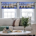 thumbnail image 5 of LALILO Kitchen Curtain Valance Seascape Watercolor Landscape Rod Pocket Window Curtain 52"x 18" Set of 2, 5 of 7