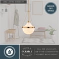 thumbnail image 6 of Lincoln 1-Light 12.75 in. Wide Muted Brass Gold Globe Mini Pendant with White Milk Glass Shade, 6 of 10