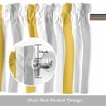 thumbnail image 6 of Orange Grey Striped Kitchen Curtain Valances for Windows Farmhouse Short Curtains, Geometric Vertical Stripes White Rod Pocket Valance Curtain for Bedroom Cafe Living Room, 6 of 8