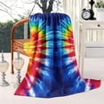 thumbnail image 2 of Colorful Tie Dye Symmetric Pattern Blanket,Comfortable Soft Flannel Throw Blanket,All Season,Warm Lightweight Blankets for Sofa Bed Couch Living Room Chair,40"x50", 2 of 4