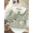 thumbnail image 5 of Baby Toddler Girl Sweater Cardigan 6 9 12 18 24 Months 2T 3T Rooster Embroidery Doll Collar Long Sleeve Button Down Tops for Fall Winter, 5 of 9