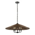 thumbnail image 5 of SAFAVIEH Palmera 5-Light LED Black Rattan Pendant Light with Shade, 5 of 8