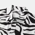 thumbnail image 4 of ALLLIST Collared Men Shirts Casual Big And Tall Short Sleeve Button Down Shirts Striped Black Clothes for Men, 4 of 8