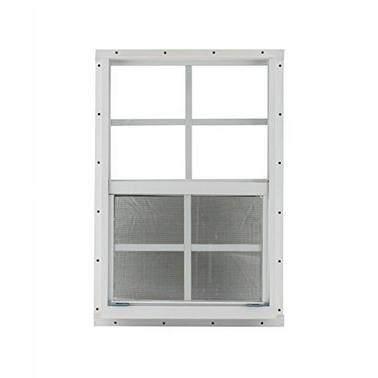 Windows and More 14" X 21" White Flush Mount Tempered Glass, Playhouse Windows, Chicken Coop Windows