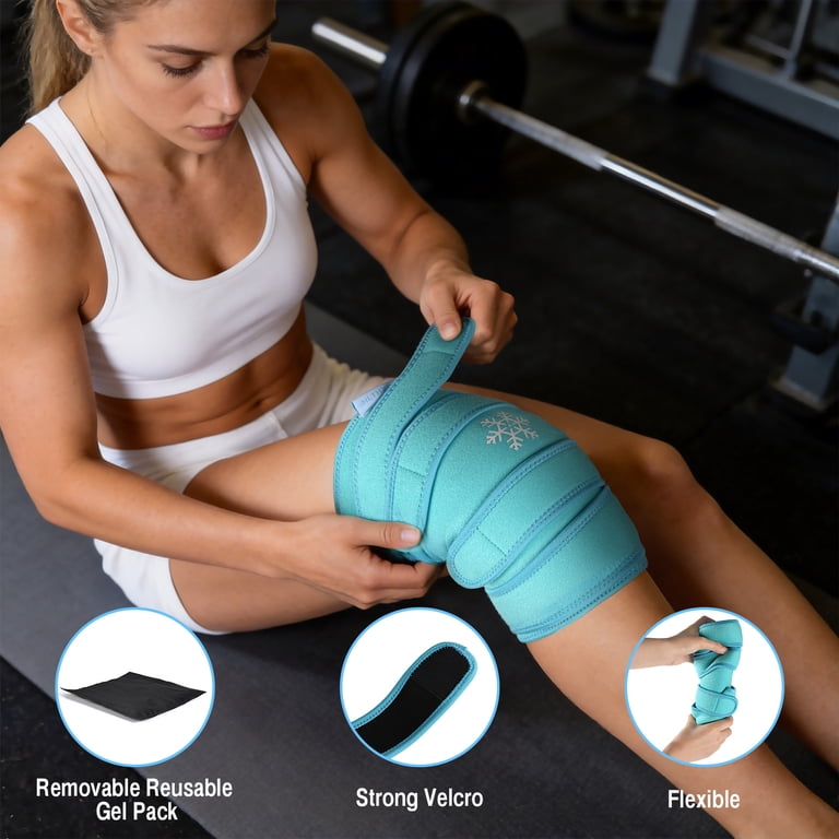 HLTHZONE Knee Ice Pack Wrap, Reusable Gel Therapy photo 2