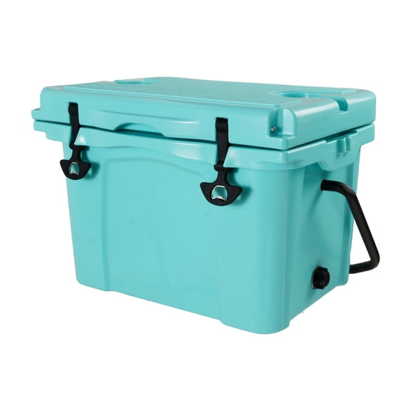 25QT Portable Cooler with Cup Holders & Built-in Bottle Opener for Beach Camping