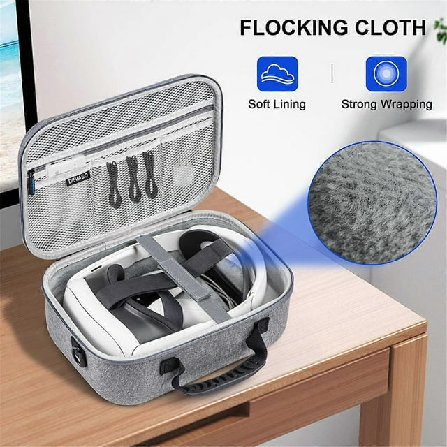 Large portable bag compatible with Meta Quest 3 accessories, storage bag compatible with Quest 3 VR headset and controller