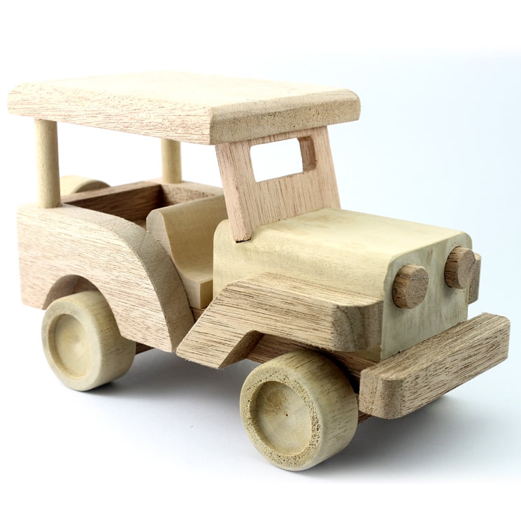 wooden jeep toy
