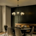thumbnail image 6 of 8-Light 35'' Wide Modern Matt Black Chandelier Farmhouse Blown Glass Pendant For Living Room Dining Room, 6 of 8