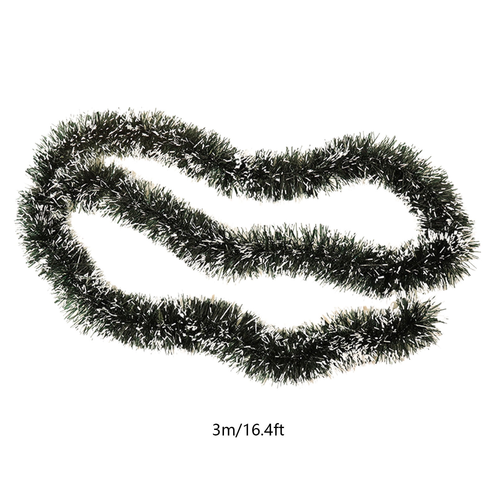asxite Christmas Garland,Encrypted Christmas Dark Green White Edge Green Edge Color Pull Flower Ribbon Chiffon Snowflake Wool Scene Decoration