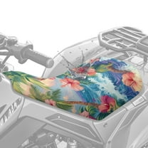 Uorisanigo ATV Seat Cover Universal Seat Covers Waterproof Protection Accessories All-Weather Protection & Comfort Decor, Hawaiian Pink Hibiscus Flowers