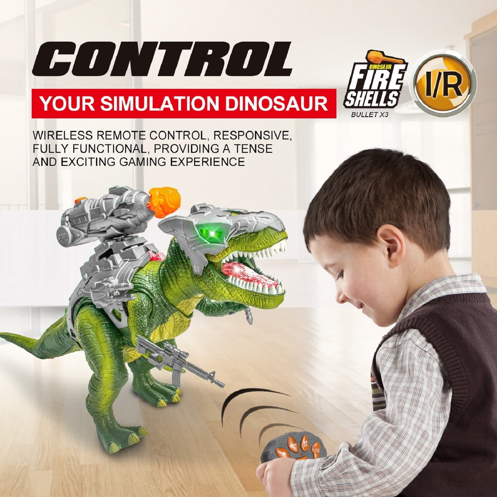 Remote Control T-Rex Dinosaur Toy with Roaring Sound, Walking Action and Bubble Spray Function for kidds Outdoor Play
