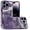Purple, variant on XPM for iPhone 14 Pro Max (6.7") Phone Case, Luxury Butterfly Sparkle Glitter Diamond Crystal Rhinestone Shimmer Bling Plating Thick TPU Hard PC Cover for iPhone 14 Pro Max (Gold)