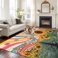 thumbnail image 3 of Sunflowers Area Rug 8x10 Washable Rug Non Slip Summer Botanical Floral Leaf Colorful Stripes Large Area Rug Soft Stainresistant Indoor Floor Carpet for Living Room Bedroom Home Office Dining Room, 3 of 8