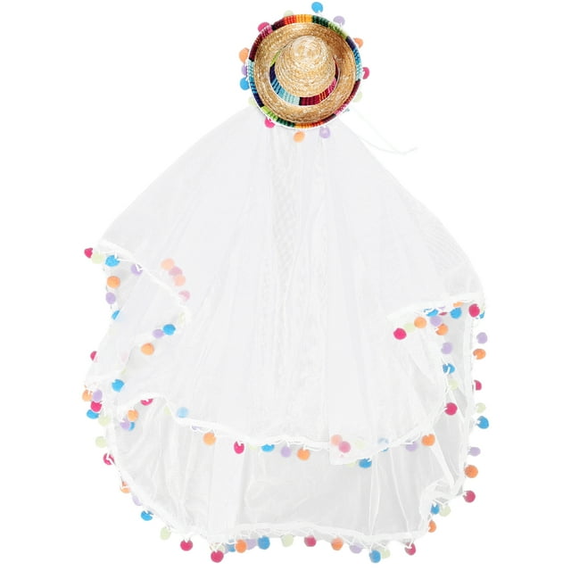 Shisuyan 1Set Bride Long Veil Bridal Ball Design Fabric Wedding Party Accessories Multi 70x20cm