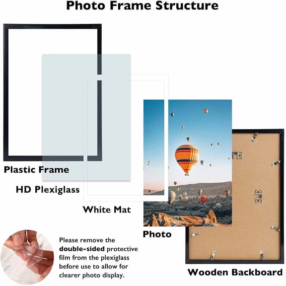12x16 Black Picture Frame for 30 x 40cm Diamond Painting Art, Display Photo 12 x 16 or 10 x 14 Without Mat, Wall Hanging Large Diamond Painting Frames with Plexiglass