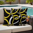 thumbnail image 4 of Yellow Geometric Outdoor Waterproof Pillow Covers, Modern Abstract Simple Lines Black Decorative Square Throw Pillowcase Sofa Cushion Sham for Patio/Couch/Chair, 26"x26" 2 Pack, 4 of 8