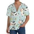 thumbnail image 3 of KLL Cute Cows Print Men's Shirt Short Sleeve Button Down Summer Cuba Beach Shirts- 3X-Large, 3 of 7