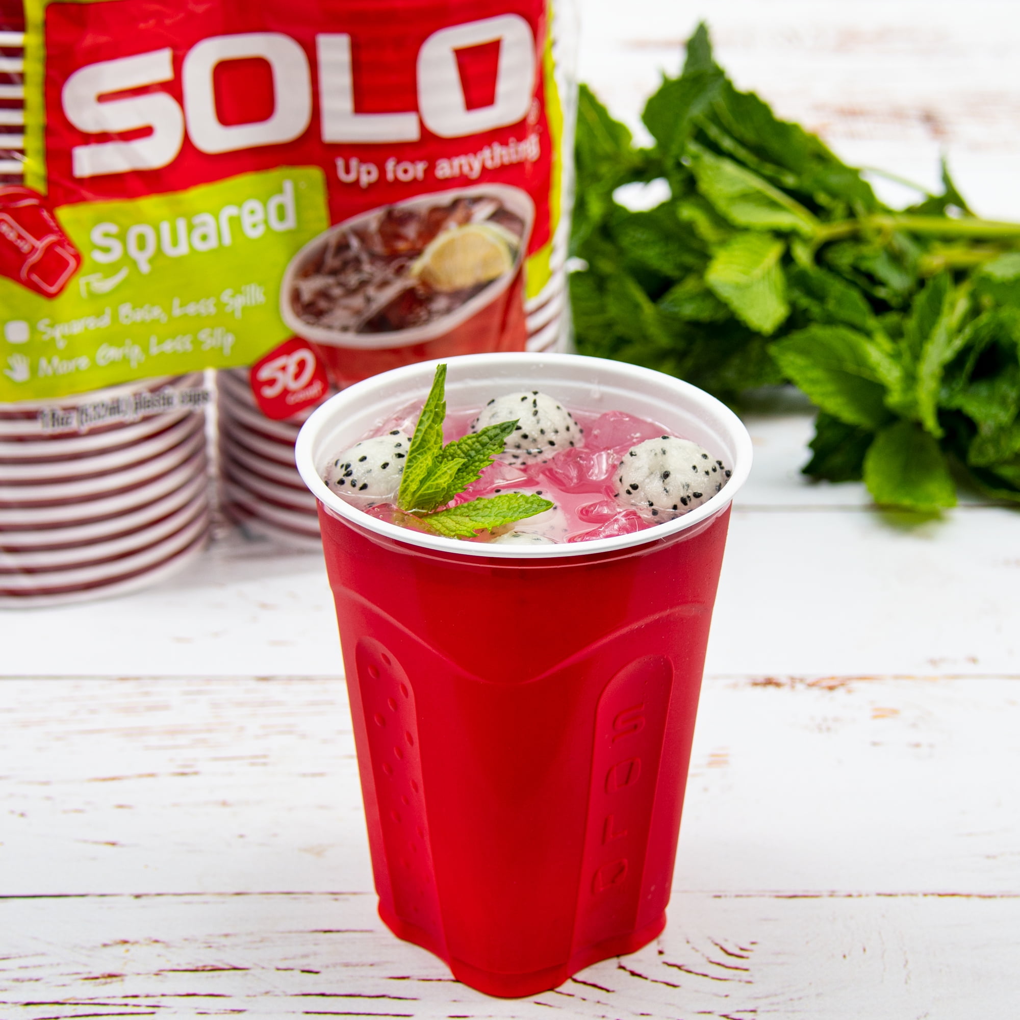 Solo Squared Plastic Cups 18oz , 50 Count