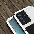 thumbnail image 5 of Samsung S22 Ultra Case Metal Bumper Silicone Case Galaxy S22 Ultra Cover Built-in Screen Protector Gorilla Glass Hybrid Military Shockproof Heavy Duty Rugged For Samsung Galaxy S22 Ultra, White, 5 of 6