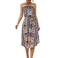 thumbnail image 1 of Gibobby Vestidos para Mujer Vestido largo informal de playa con estampado de estilo étnico para mujer(Azul,XL), 1 of 5