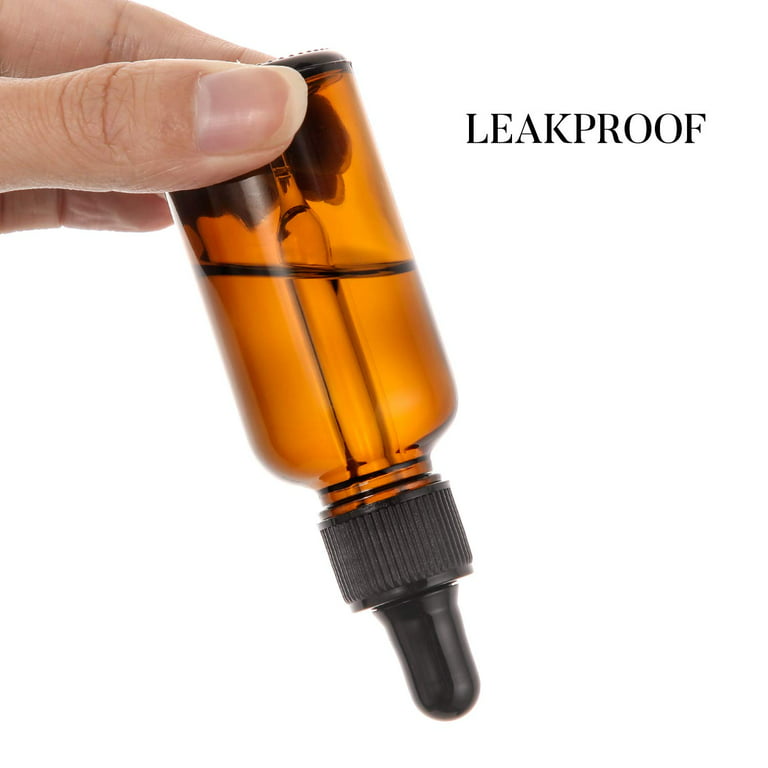 Amber 2oz Dropper Bottle (60ml) Pack of 24 - Glass Tincture Bottles with  Eye Droppers for Essential Oils & More Liquids - Leakproof Travel Bottles