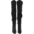 thumbnail image 6 of Women's Over The Knee Boots Slouchy High Heel Boot Pointed Toe Stiletto Thigh High Boots, 6 of 6