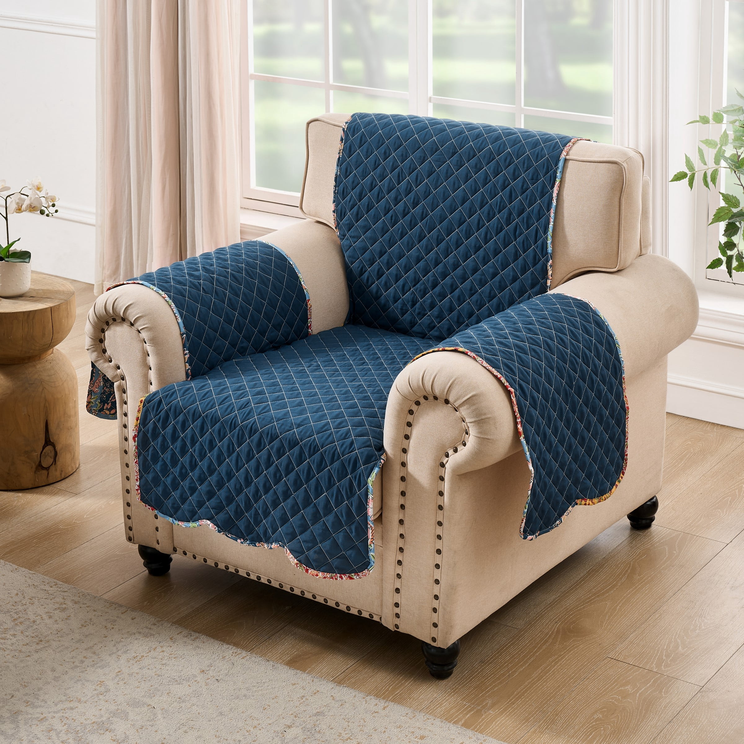 Greenland Home Fashions Tangier Boho Print Reversible Slipcover/Furniture Protector, Armchair