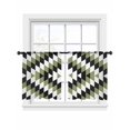 thumbnail image 2 of Aztec Southwest Sheer Curtains 54 Inches Long 2 Panels Vintage Abstract Green Black Geometric Rustic Light Filtering Semi Sheer Window Curtains Drapes for Bedroom Living Room 52"x54", 2 of 7