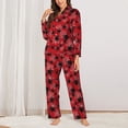 thumbnail image 2 of Saiise A Web With A Spider 1 Print Women Soft Pajama Sets,Long Sleeve Sleepwear Button Up 2-Piece Pjs Lounge Sets-Small, 2 of 7