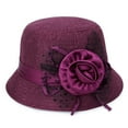 thumbnail image 2 of Vintage Floral Bucket Hat for Women Classic Cloche Design for Formal Events and Winter, 2 of 5