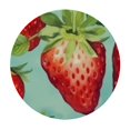 thumbnail image 4 of Patifu Round Tablecloth, Strawberries Leaves Theme 100% Polyester Tablecloths Stain-Resistant Washable Indoor Outdoor Dining Table Decoration, Wedding Party Restaurant Supplies 31"-35, 4 of 8