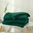 thumbnail image 5 of LONG CREATE Soft Knitted Throw Blanket 60" x 80" Dark Green, Boho Chevron Farmhouse Throw for Bed Couch, 5 of 5