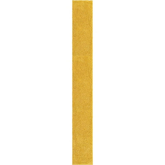 Unique Loom Everyday Shag Plush Area Rug 2' 6 x 19' 8 Runner in Yellow