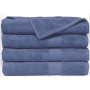 SPRINGFIELD LINEN Premium Hotel & Spa Bath Towel Cotton 27" x 54",Set of 4 Towel Navy Color