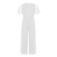 thumbnail image 3 of vastwit Jumpsuit for Girls Beaded Crew Neck One Piece Rompers Summer Casual Overalls Wide Leg Pants White 12, 3 of 5