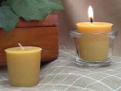 15 Hour 4 Natural Honey Scented 100 Percent  Beeswax Votives Votive Candles 