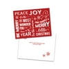 Personalized Red and White Christmas Sayings Folded Christmas Greeting Card