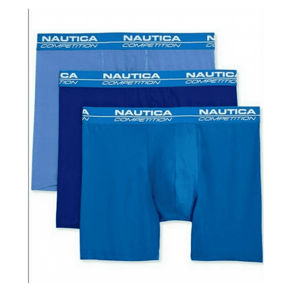 Nautica Men Competition Boxer Briefs 3 Pack, BlUE, XL, 40-42