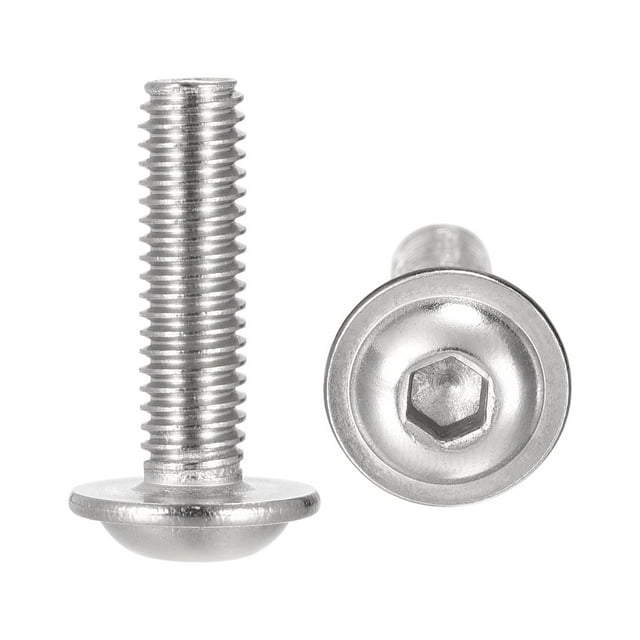 Unique Bargains M6 x 22mm 304 Stainless Steel Flanged Button Head Socket Cap Screws 20 Pack