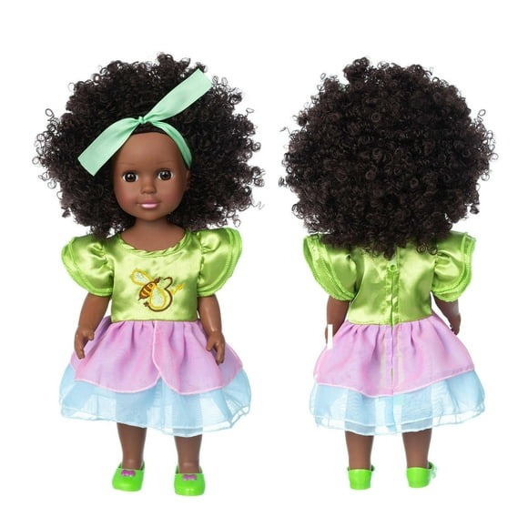 Black African Black Baby Cute Curly Black 35CM Baby Toy Smart Max Set Girls Age 2 Kids Game Wooden Wooden Board Tender Leaf Animals Age 1-2 Years Old Large for Kids Preschool Age 3 Games for
