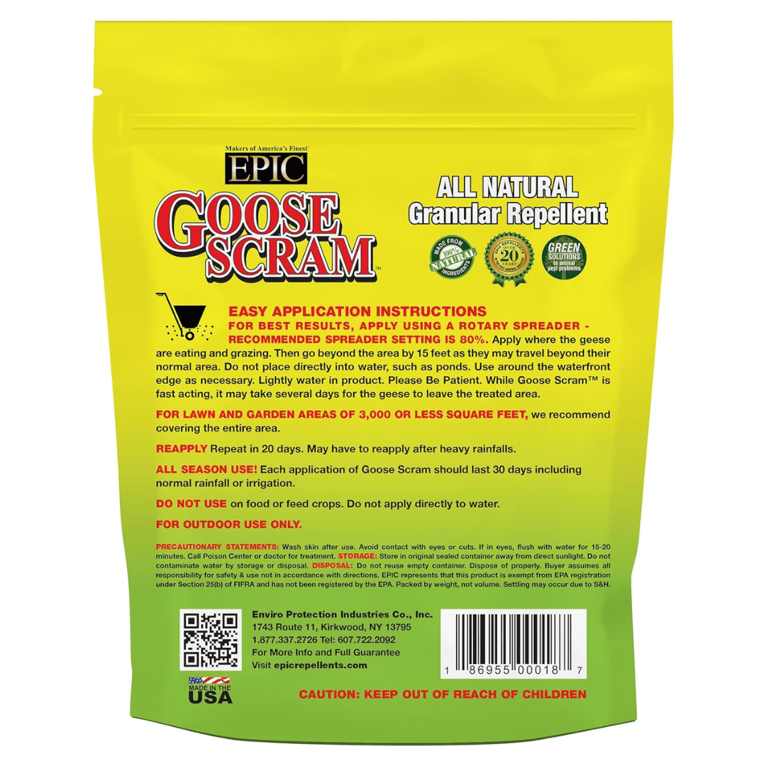 Epic Goose Scram All Natural Granular Animal Repellent Resealable Bag, 12lbs